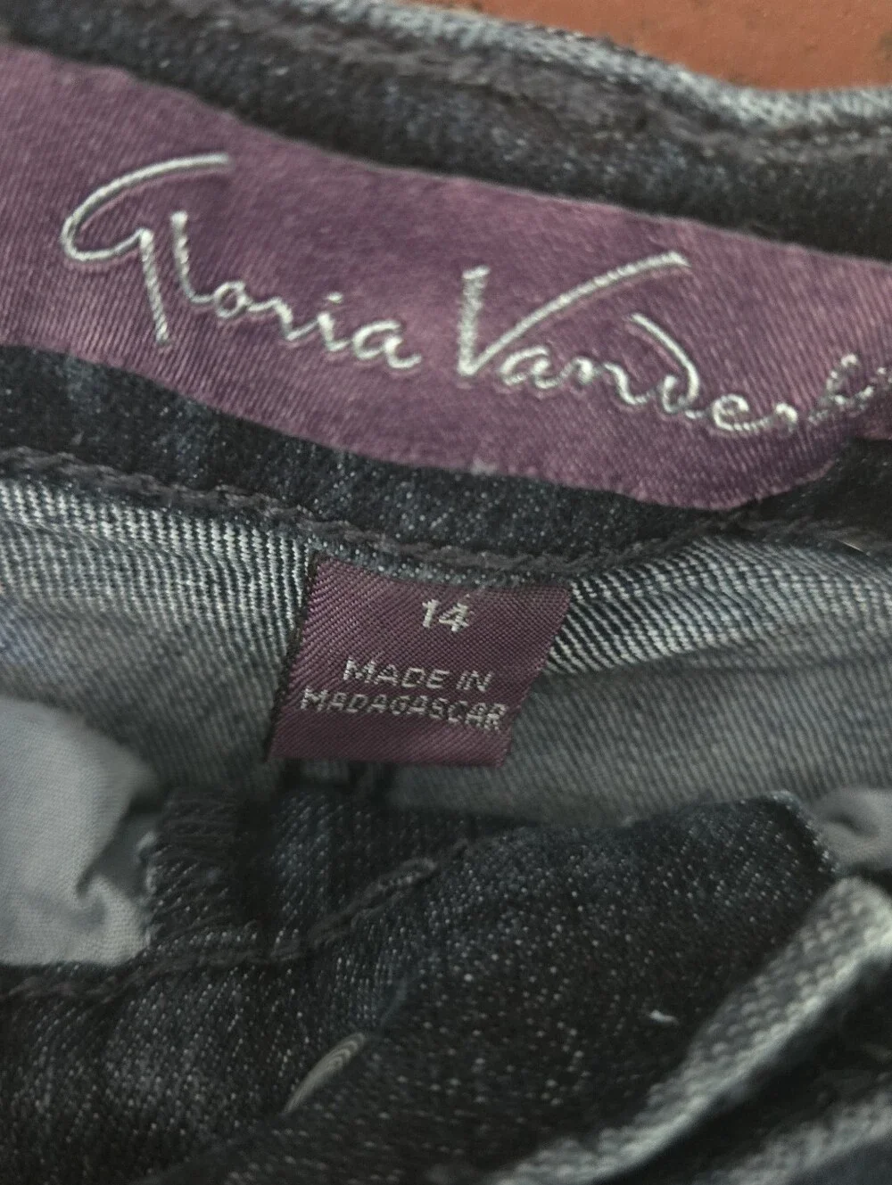 Gloria Vanderbilt Amanda Jeans Women's 14 Dark Wash High Rise Straight Stretch
